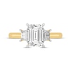 Thumbnail Image 3 of Memories Moments Magic Lab-Grown Diamonds Emerald-Cut & Trapezoid-Cut Three-Stone Engagement Ring 4-1/6 ct tw 14K Yellow Gold