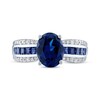 Thumbnail Image 3 of Oval-Cut Blue Lab-Created Sapphire & White Lab-Created Sapphire Ring Sterling Silver