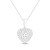 Thumbnail Image 1 of Multi-Diamond Heart-Shaped Necklace 1/3 ct tw 14K White Gold 18"
