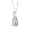 Thumbnail Image 2 of Princess-Cut Quad Diamond Cushion Frame Necklace 1/4 ct tw 14K White Gold 18"