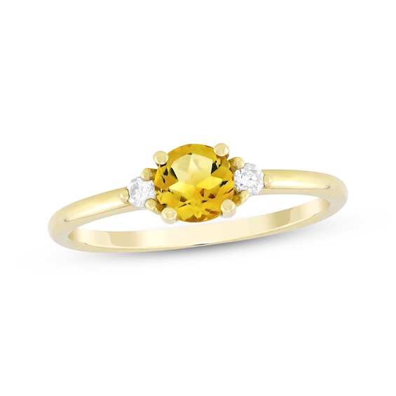 Citrine & Diamond Ring 1/15 ct tw 10K Yellow Gold
