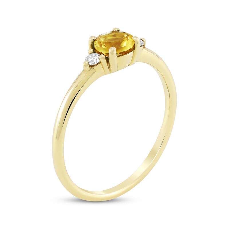 Main Image 2 of Citrine & Diamond Ring 1/15 ct tw 10K Yellow Gold