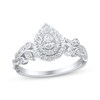 Thumbnail Image 1 of Adore Pear-Shaped Diamond Double Halo Engagement Ring 1/2 ct tw 14K White Gold