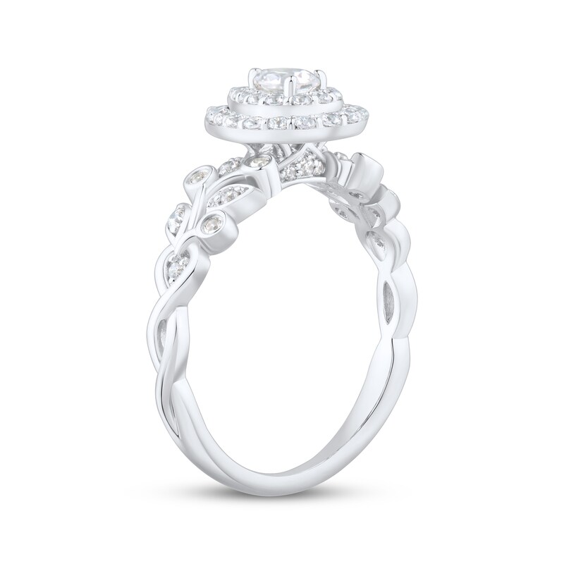 Main Image 2 of Adore Pear-Shaped Diamond Double Halo Engagement Ring 1/2 ct tw 14K White Gold
