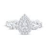 Thumbnail Image 3 of Adore Pear-Shaped Diamond Double Halo Engagement Ring 1/2 ct tw 14K White Gold