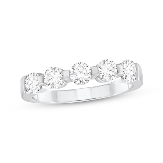 Adore Round-Cut Diamond Five-Stone Anniversary Ring 1 ct tw 14K White Gold