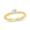 Thumbnail Image 1 of Adore Round-Cut Diamond Solitaire Rope Shank Engagement Ring 1/3 ct tw 14K Yellow Gold (I/I2)