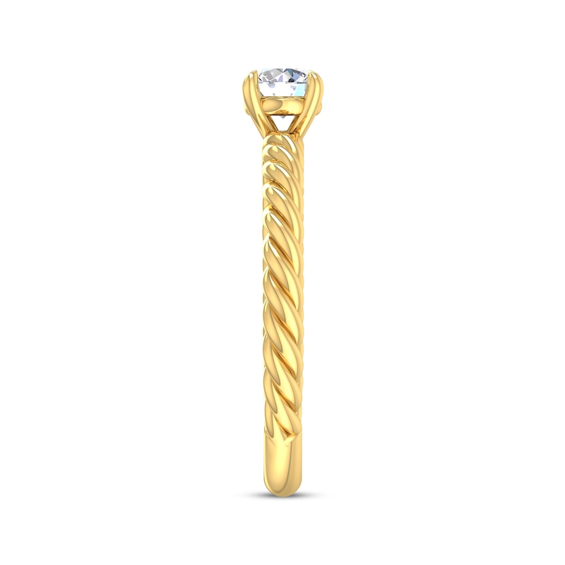 Main Image 2 of Adore Round-Cut Diamond Solitaire Rope Shank Engagement Ring 1/3 ct tw 14K Yellow Gold (I/I2)