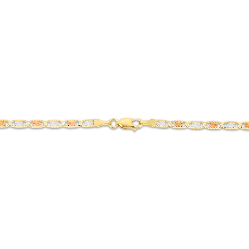 Main Image 3 of Diamond-Cut Valentino Chain Necklace 3.3mm Solid 14K Tri-Tone Gold 20"