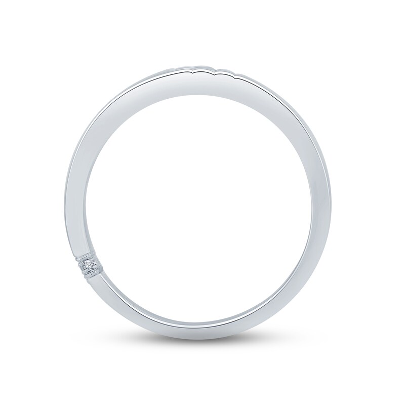 Main Image 3 of Previously Owned Monique Lhuillier Bliss Men's Diamond Wedding Band 1/4 ct tw Baguette & Round-cut 18K White Gold