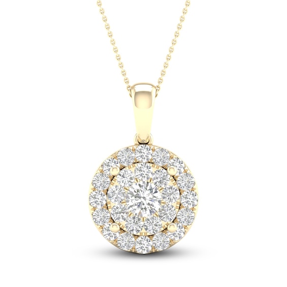 Previously Owned Multi-Diamond Necklace 1/ ct tw Round-Cut 10K Gold 18