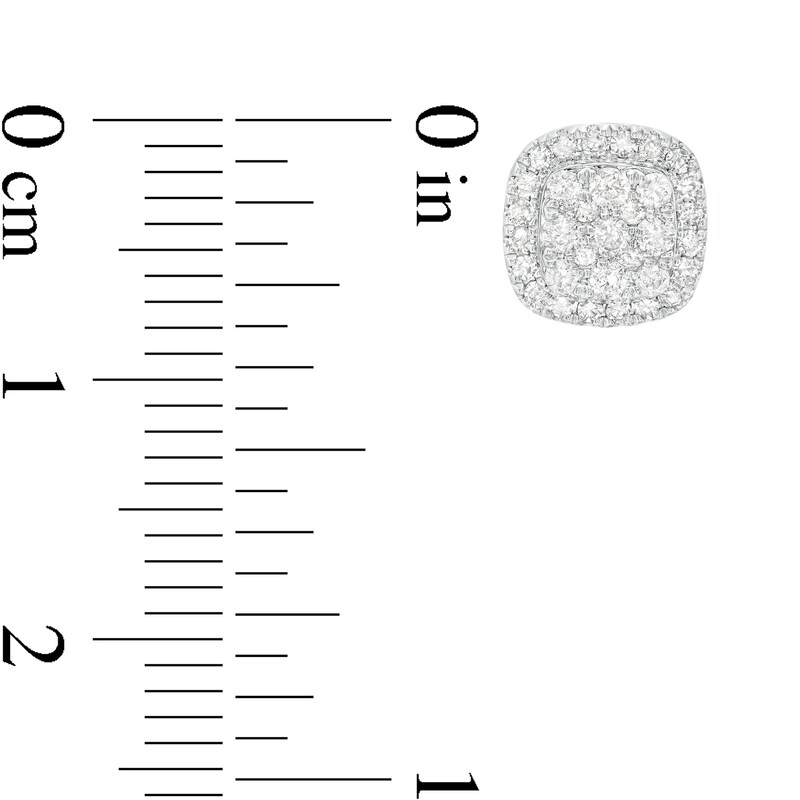 Main Image 5 of Previously Owned Diamond Stud Earrings 1/2 ct tw Round-Cut 10K White Gold