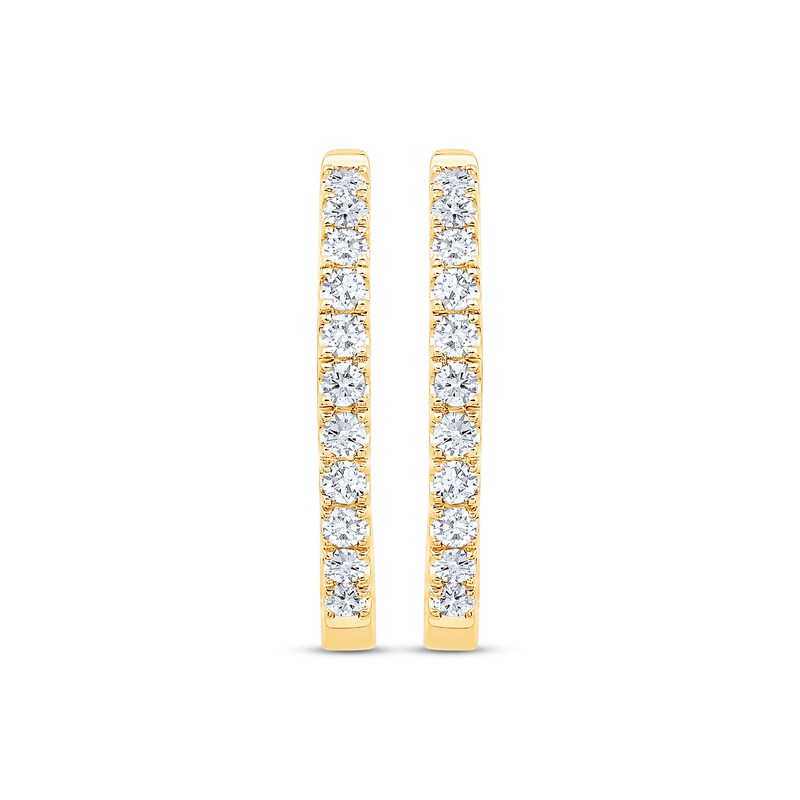 Main Image 2 of Previously Owned Diamond Hoop Earrings 1/4 ct tw 10K Yellow Gold
