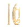 Thumbnail Image 1 of Previously Owned Unstoppable Love Diamond Channel Double Hoop Earrings 1/2 ct tw 10K Yellow Gold
