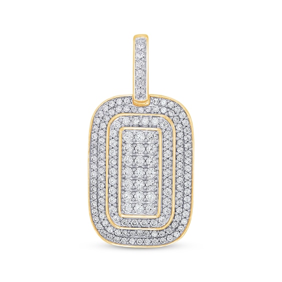 Previously Owned Men's Diamond Dog Tag Charm 1-1/2 ct tw 10K Yellow Gold