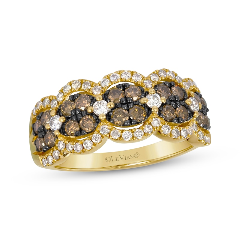 Main Image 1 of Previously Owned Le Vian Chocolate Waterfall Diamond Ring 1 ct tw 14K Honey Gold