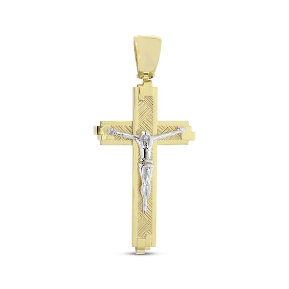 Previously Owned Crucifix Charm 10K Two-Tone Gold