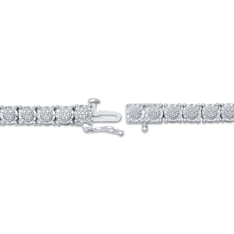 Main Image 3 of Previously Owned Multi-Diamond Center Tennis Necklace 1/2 ct tw Sterling Silver 17"