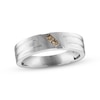 Thumbnail Image 1 of Previously Owned Men's Brown Diamond Wedding Band 1/8 ct tw Square-cut 10K White Gold