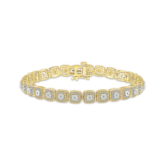 Previously Owned Diamond Cushion Link Bracelet 1 ct tw 10K Yellow Gold 7.25"