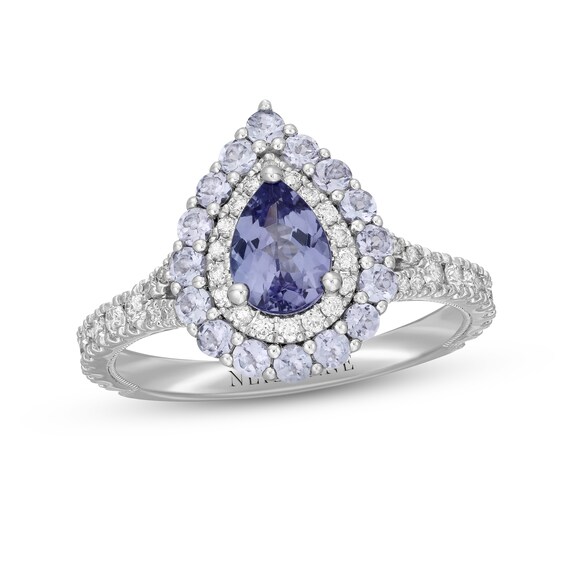 Previously Owned Neil Lane Tanzanite & Diamond Engagement Ring 5/8 ct tw Round-cut 14K White Gold