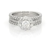 Thumbnail Image 1 of Previously Owned Round-Cut Diamond Halo Bridal Set 1-1/3 ct tw 14K White Gold Size 6.5