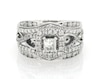 Thumbnail Image 1 of Previously Owned Princess-Cut Diamond Halo Bridal Set 3/4 ct tw 10K & 14K White Gold Size 5.25