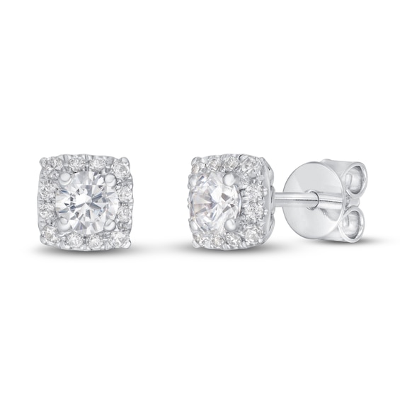 Previously Owned Diamond Stud Earrings 1/2 ct tw Round-cut 14K White Gold (I/I2)