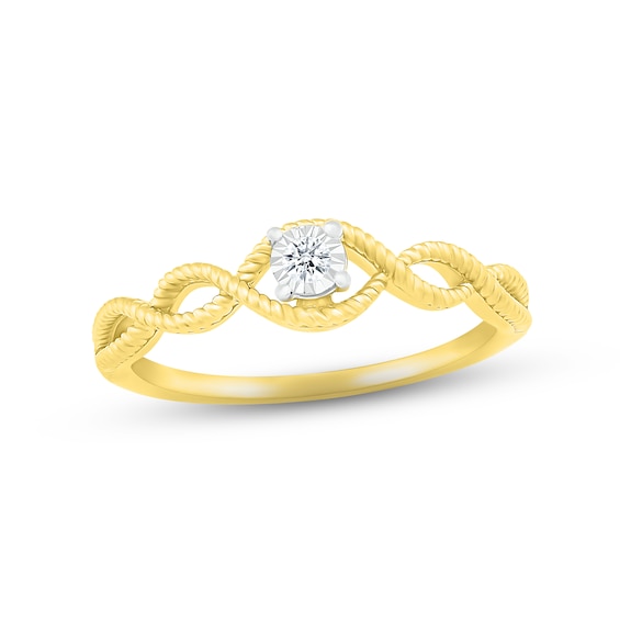 Previously Owned Diamond Twist Promise Ring 1/20 ct tw 10K Yellow Gold
