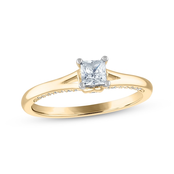 Previously Owned Princess-Cut Diamond Solitaire Engagement Ring 5/8 ct tw 14K Yellow Gold (I/I2)
