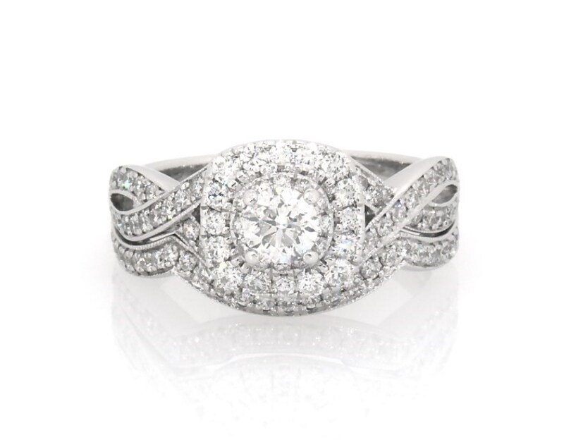 Main Image 1 of Previously Owned Neil Lane Bridal Set 1ct tw Diamonds 14K White Gold size 5