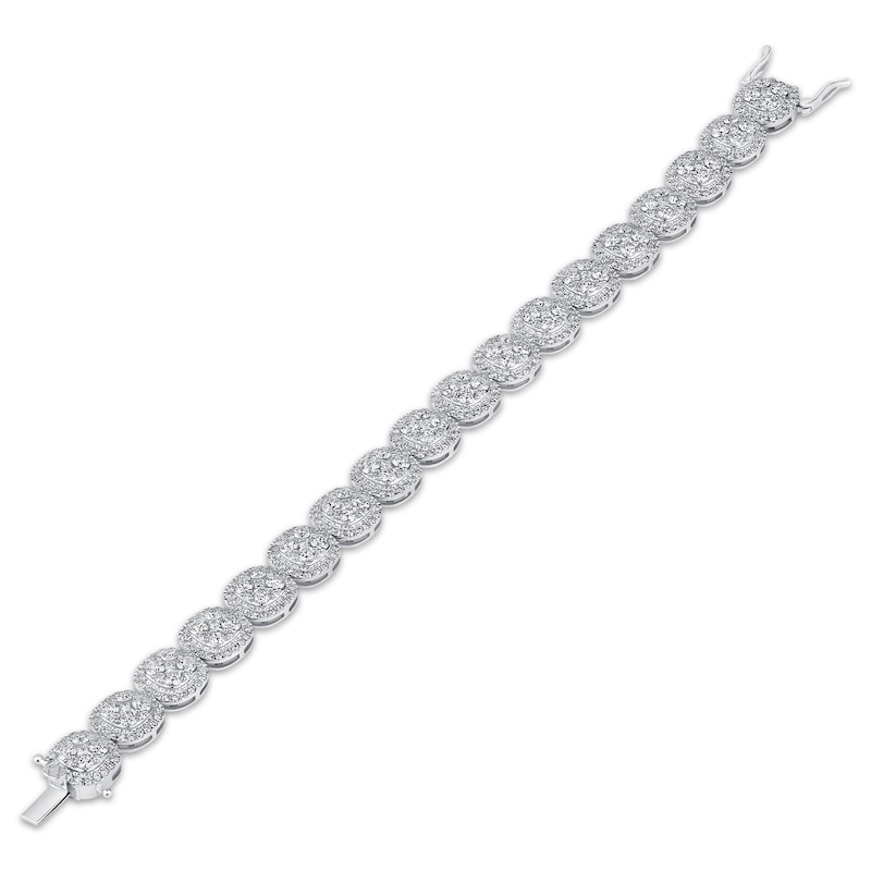Main Image 2 of Previously Owned KAY Lab-Grown Diamonds Cushion Link Bracelet 10 ct tw 10K White Gold 7.25"