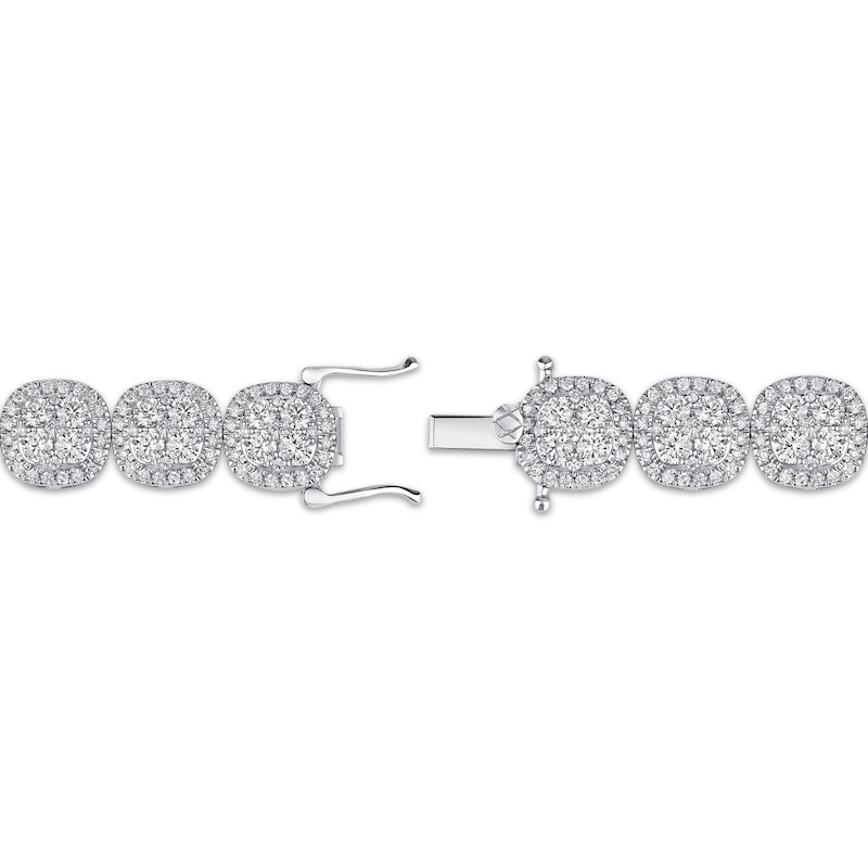 Main Image 3 of Previously Owned KAY Lab-Grown Diamonds Cushion Link Bracelet 10 ct tw 10K White Gold 7.25"