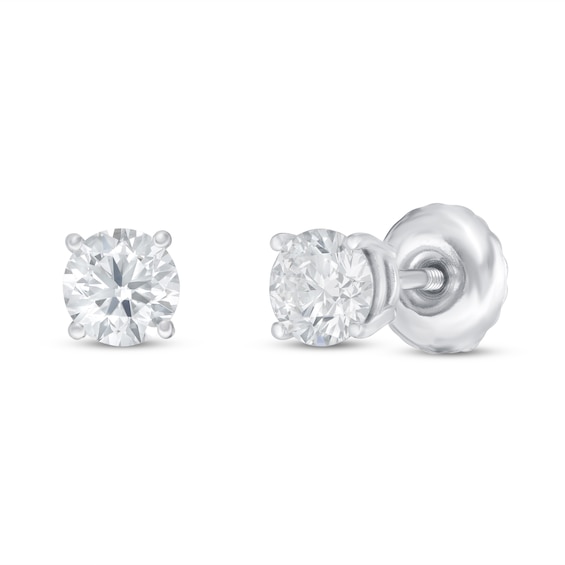 Previously Owned KAY Lab-Grown Diamonds Solitaire Stud Earrings 1/2 ct tw 14K White Gold (F/SI2)