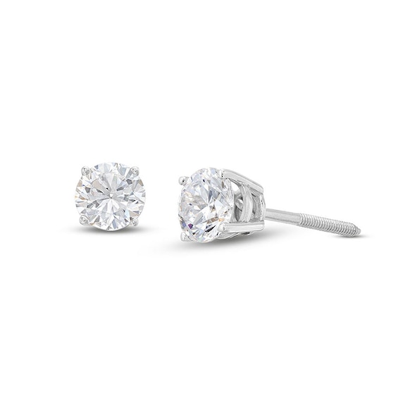 Previously Owned KAY Lab-Grown Diamonds Solitaire Stud Earrings / ct tw 14K White Gold (F/SI2