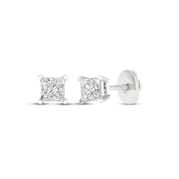 Previously Owned KAY Lab-Grown Diamonds Princess-Cut Solitaire Stud Earrings 1/2 ct tw 14K White Gold (F/VS2)