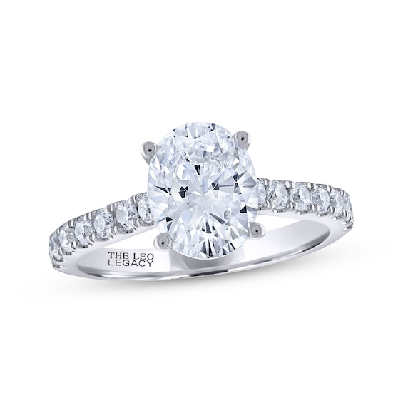 Previously Owned THE LEO Legacy Lab-Grown Diamond Oval-Cut Engagement Ring 2-1/2 ct tw 14K White Gold