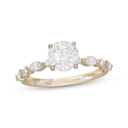 Previously Owned Neil Lane Artistry Round-Cut Lab-Grown Diamond Engagement Ring 2 ct tw 14K Yellow Gold