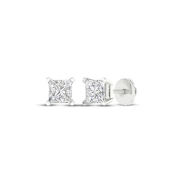 Previously Owned KAY Lab-Grown Diamonds Princess-Cut Solitaire Stud Earrings 1 ct tw 14K White Gold (F/VS2)