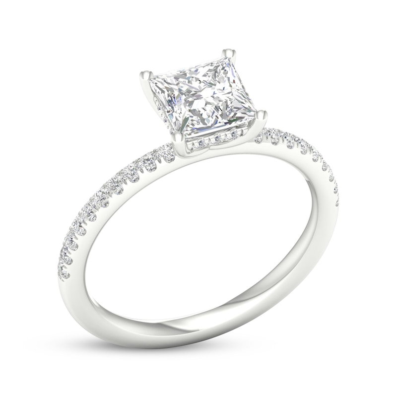 Main Image 2 of Previously Owned Lab-Grown Diamonds Princess-Cut Engagement Ring 1-3/4 ct tw 14K White Gold