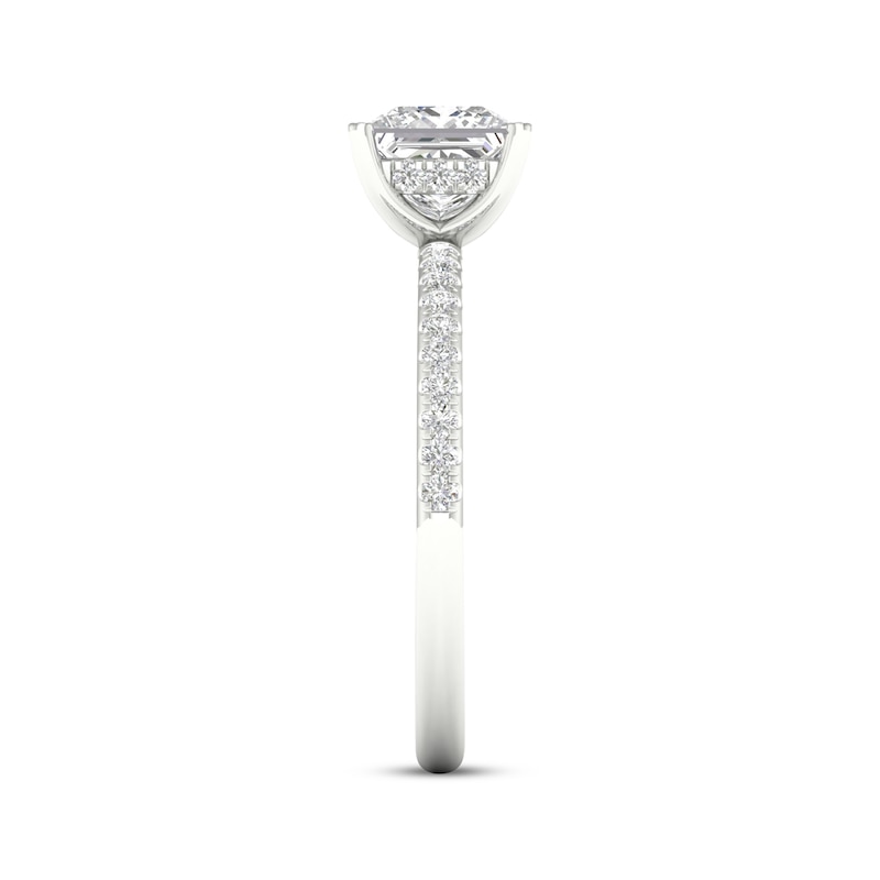 Main Image 3 of Previously Owned Lab-Grown Diamonds Princess-Cut Engagement Ring 1-3/4 ct tw 14K White Gold
