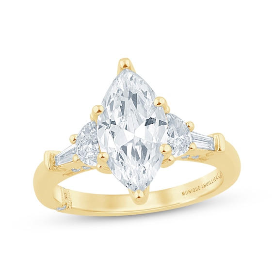 Previously Owned Monique Lhuillier Bliss Marquise-Cut Lab-Grown Diamond Engagement Ring 2-1/2 ct tw 18K Yellow Gold