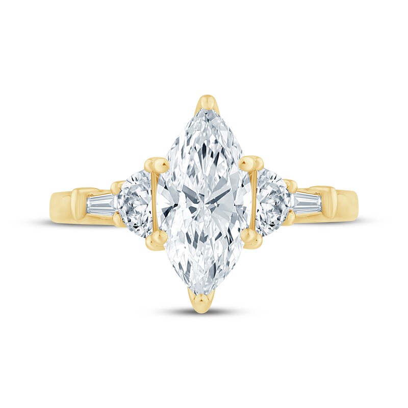 Main Image 4 of Previously Owned Monique Lhuillier Bliss Marquise-Cut Lab-Grown Diamond Engagement Ring 2-1/2 ct tw 18K Yellow Gold