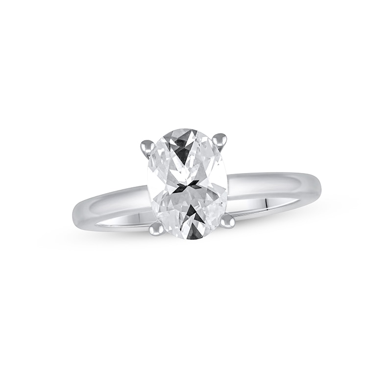 Main Image 1 of Previously Owned Lab-Grown Diamonds Oval-Cut Solitaire Engagement Ring 1-1/2 ct tw 14K White Gold (F/SI2)