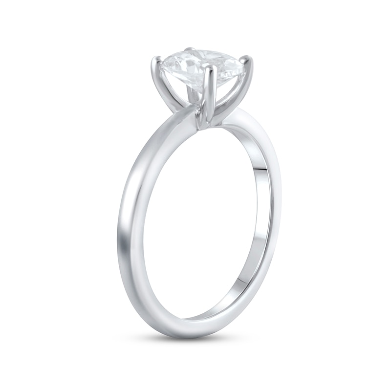 Main Image 2 of Previously Owned Lab-Grown Diamonds Oval-Cut Solitaire Engagement Ring 1-1/2 ct tw 14K White Gold (F/SI2)