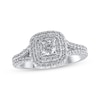 Thumbnail Image 1 of Previously Owned Lab-Grown Diamonds Cushion Frame Engagement Ring 1 ct tw 14K White Gold