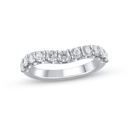 Previously Owned Lab-Grown Diamonds Contoured Anniversary Ring 1 ct tw 14K White Gold