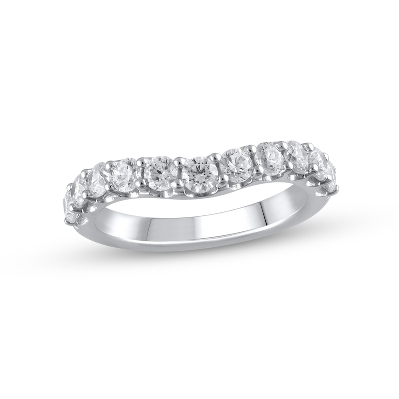 Main Image 1 of Previously Owned Lab-Grown Diamonds Contoured Anniversary Ring 1 ct tw 14K White Gold