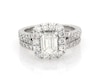 Thumbnail Image 1 of Previously Owned Neil Lane Emerald-Cut Diamond Halo Bridal Set 2-1/6 ct tw 14K White Gold Size 3.5