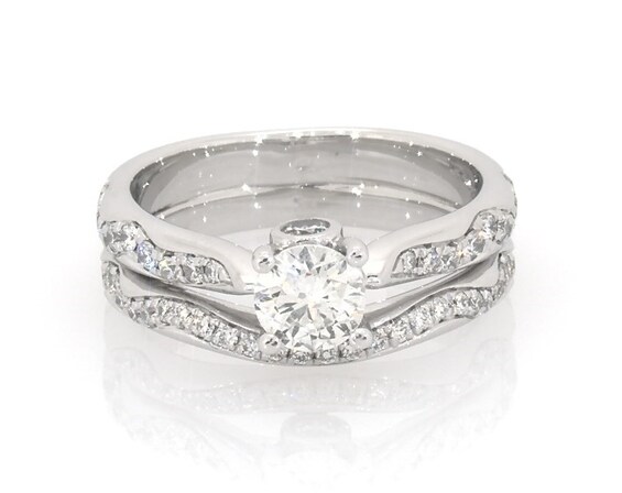 Previously Owned Round-Cut Diamond Bridal Set 7/8 ct tw 14K White Gold Size 5.5